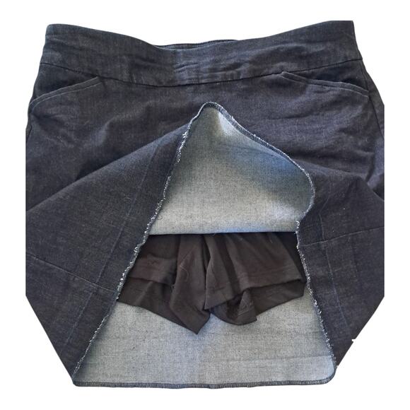 CROFT & BORROW Stretch Denim Mini Skirt Skort Size 14P Regular Activewear Simple - Picture 7 of 7